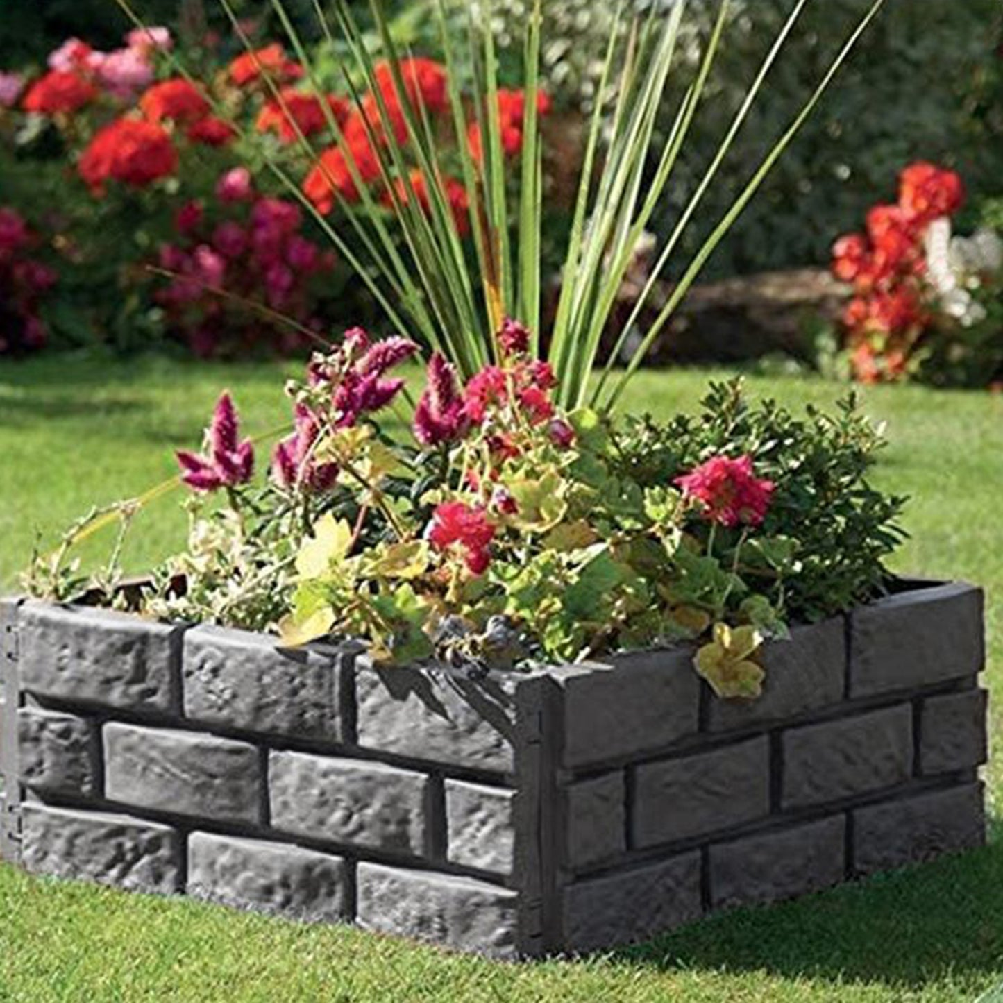Rechteckiger Kunststoff-Gartenzaun für Garten und Beete
