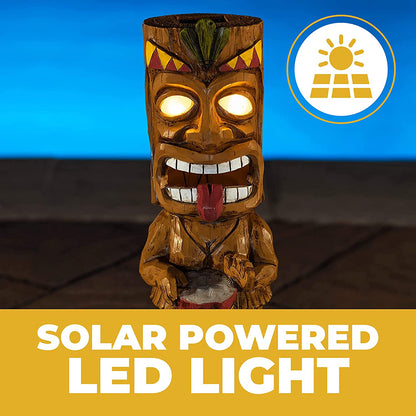 Drum Tiki Solar Licht für Haus und Außen Dekoration, Solar betriebene flackernde LED