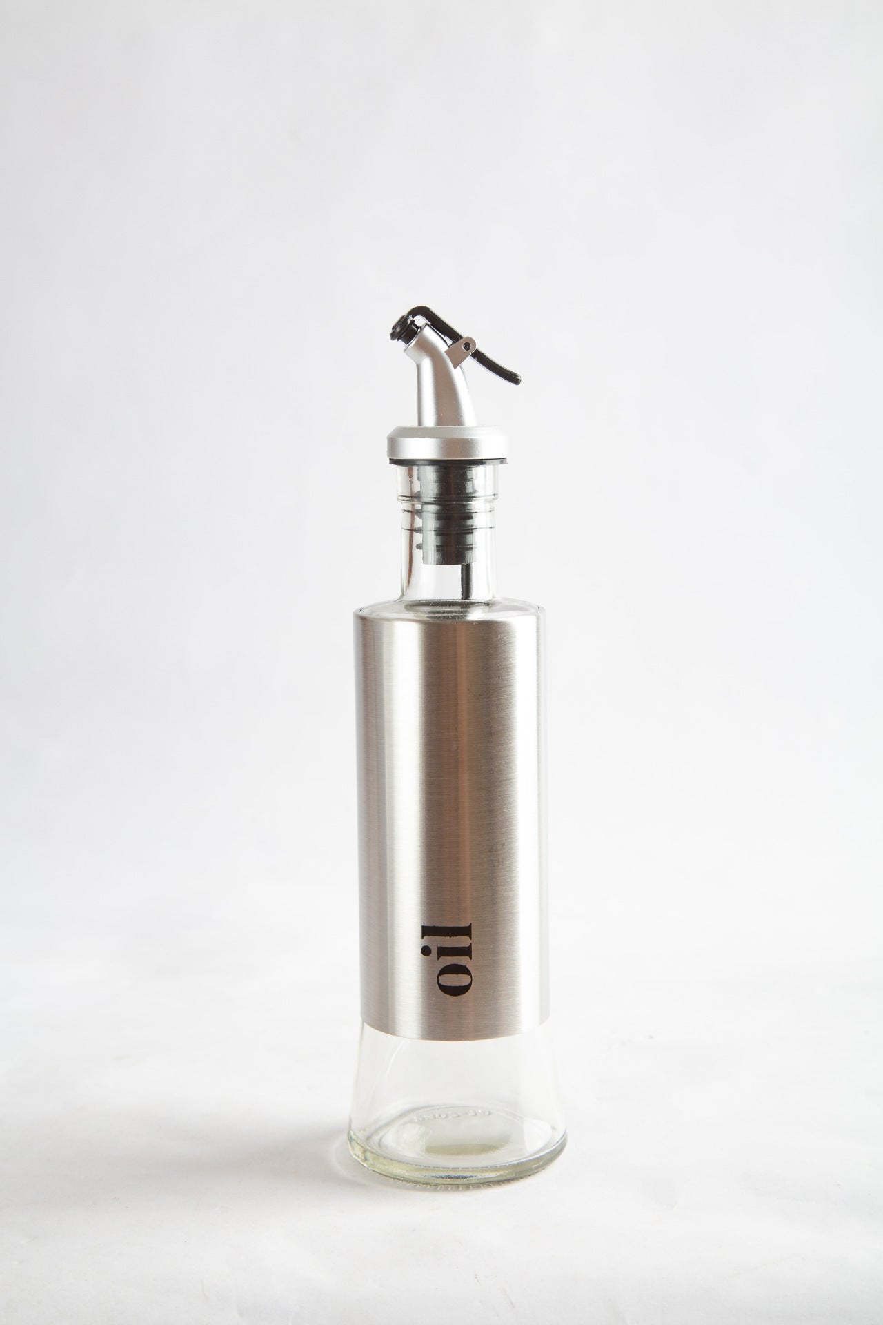 Auslaufsicher Glasflasche aus Edelstahl, verschiedene Ausführungen und Beschriftungen (Vinegar, Oil, ...), einzeln oder als Set