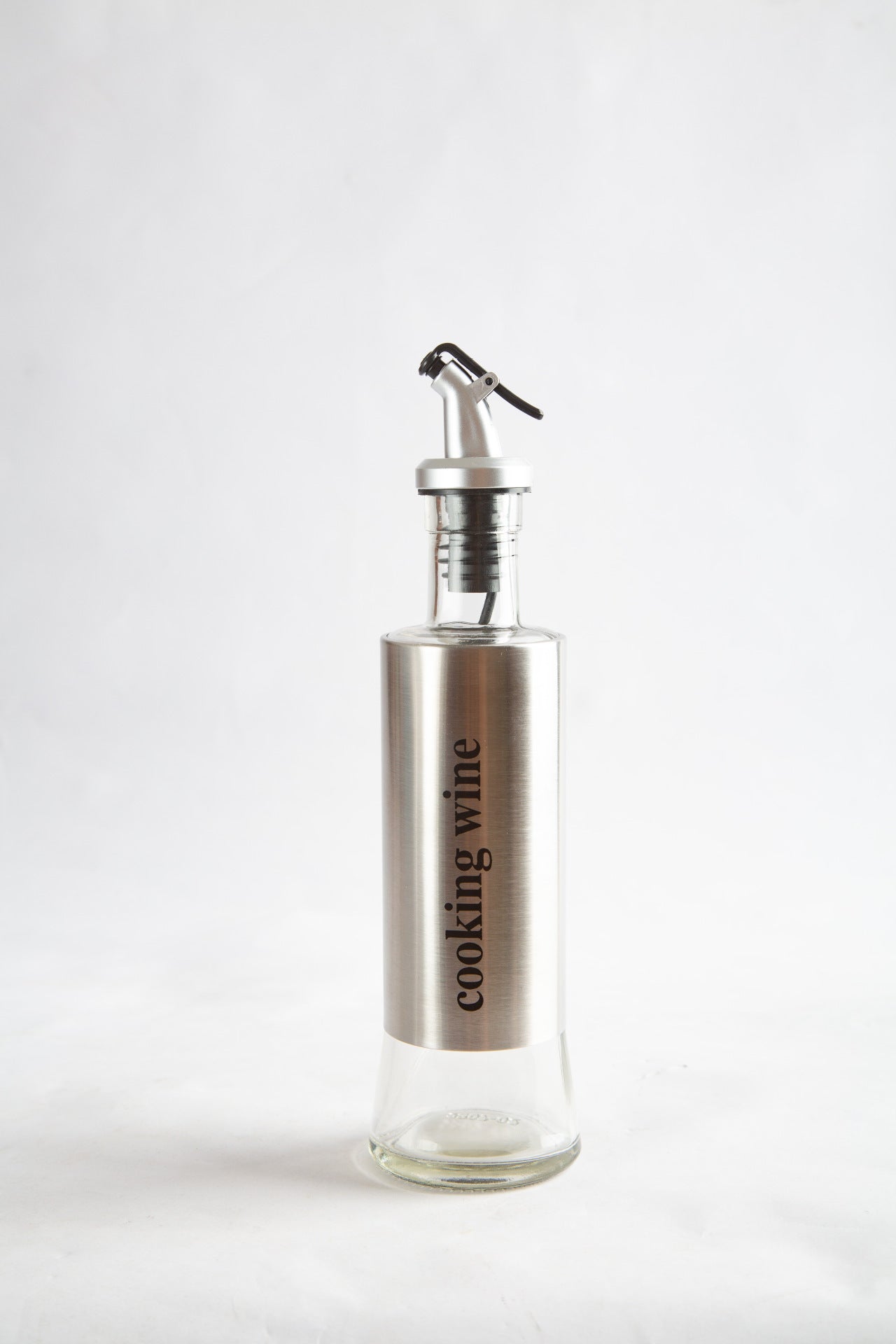 Auslaufsicher Glasflasche aus Edelstahl, verschiedene Ausführungen und Beschriftungen (Vinegar, Oil, ...), einzeln oder als Set