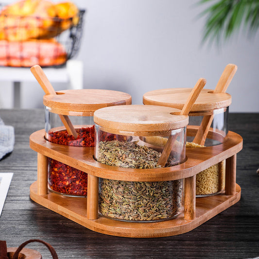 Haushalt Gewürzglas als stylisches Set oder einzelnes Glas mit Deckel und Löffel