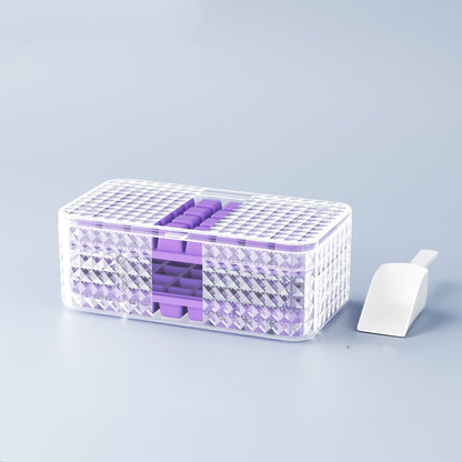 Große quadratische Silikon Eiswürfelform + Eiswürfelschale + Deckel als Aufbewahrungsbox, Eiswürfelbereiter